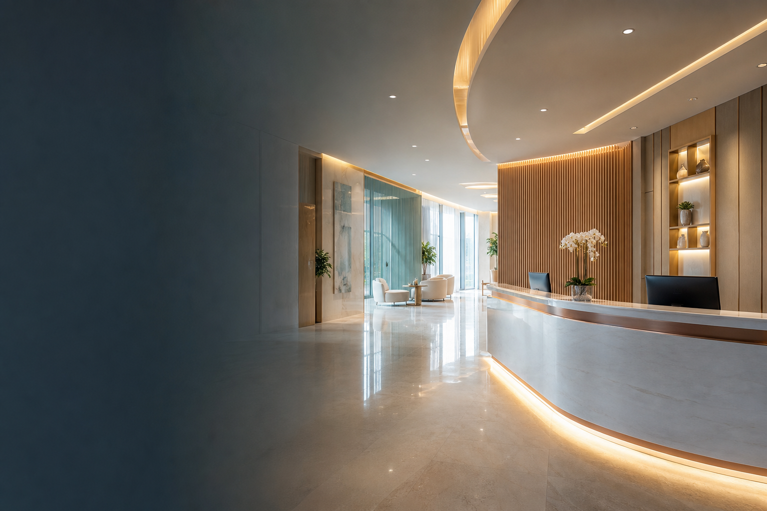 Modern medical facility interior prepared for international patients